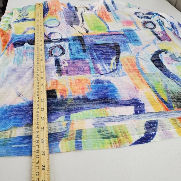 Jess & Jane Womens Abstract Geometric Tunic Top Size XL Colorful Art To Wear - Picture 7 of 8
